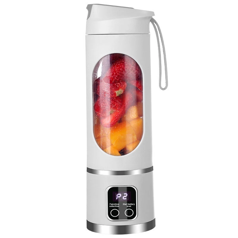 (image for) 450ml Portable Juicer Cup 12 Blade Head USB Charging Mini Blender Electric Juicer 3 Gears Double Cover Fruit Mixer